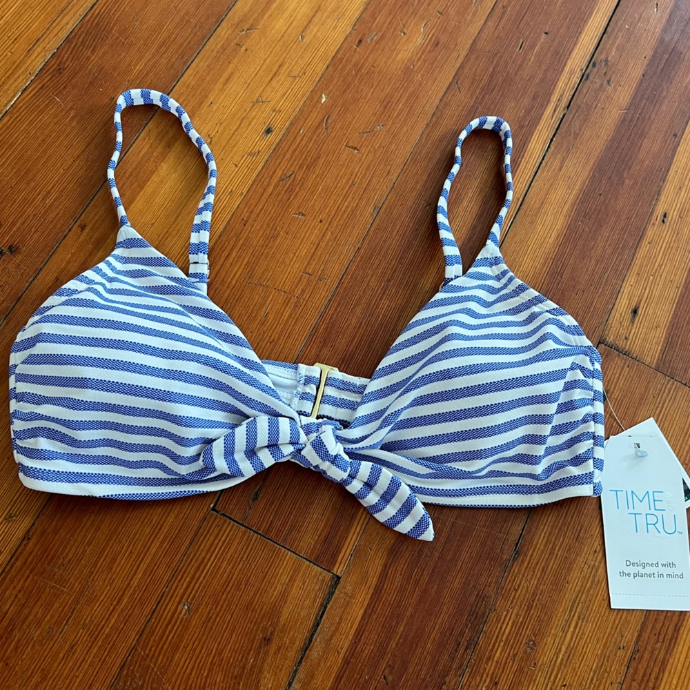 NWT Striped Bikini Top